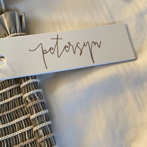 Petersyn gray/white cropped top with shoulder ties Nola style Size XS NWT - Picture 5 of 6